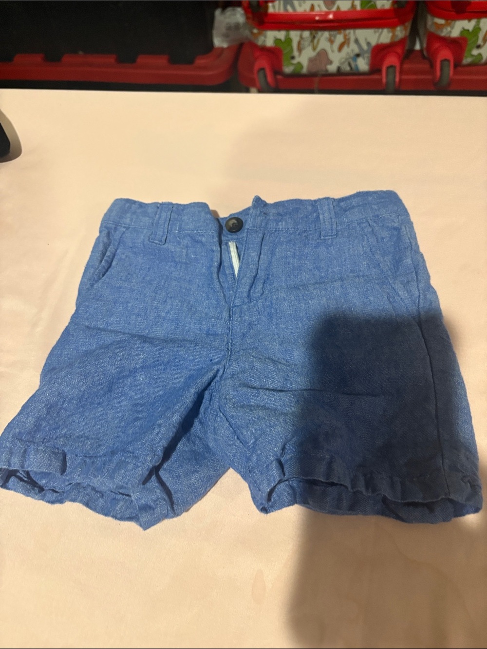 Janie and Jack Blue Linen-Blend Kids Shorts
